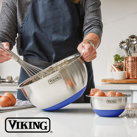 Viking nesting bowls save cabinet space when stored.
