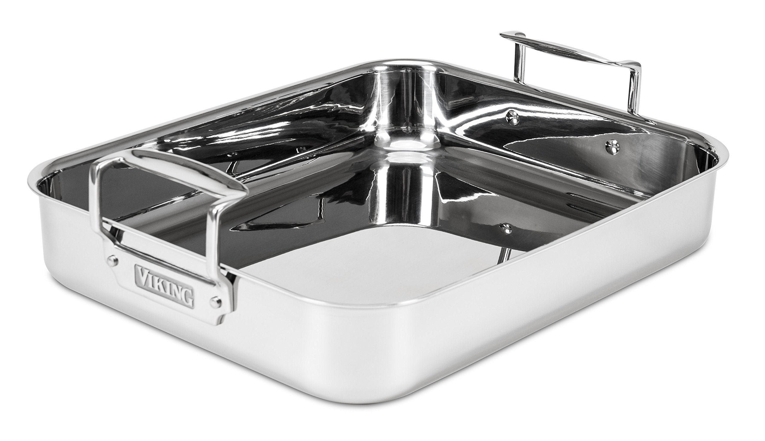 Viking 16x13-inch pan fits up to a 25-pound turkey for holiday meals.