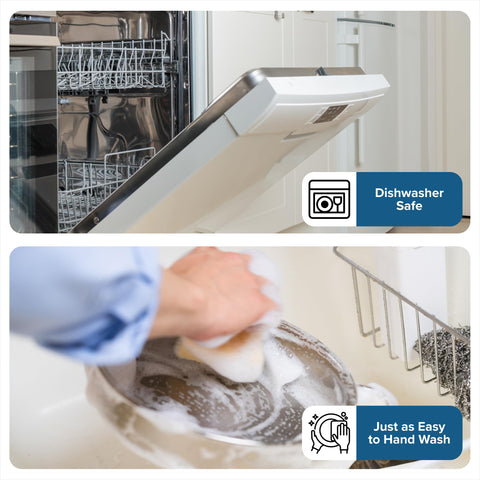 Viking steaming insert enables simultaneous pasta and vegetable steaming.