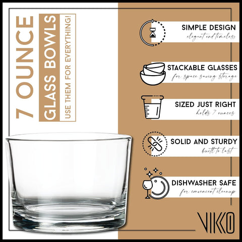 Vikko dessert cups in clear glass showcase desserts, fruit, and salads