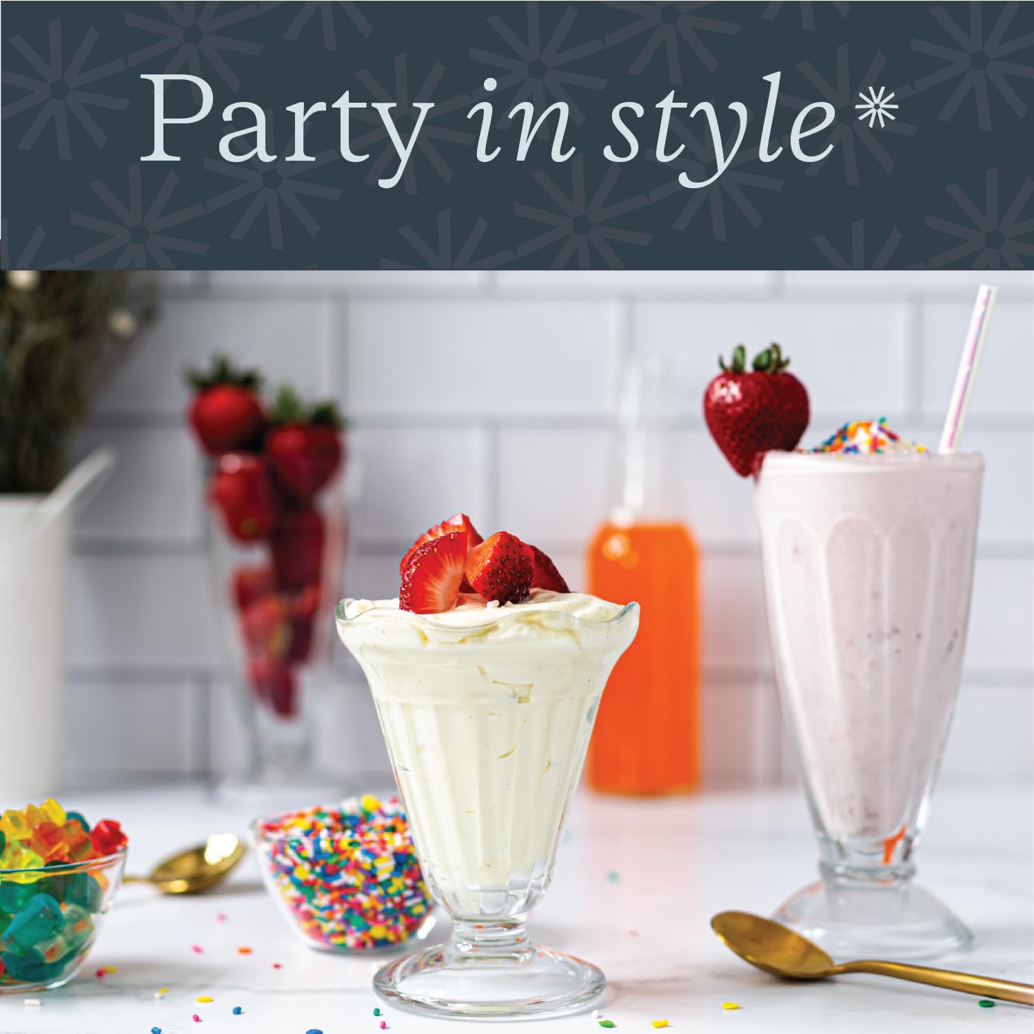 Vikko parfait and milkshake cups in thick glass, built to last.