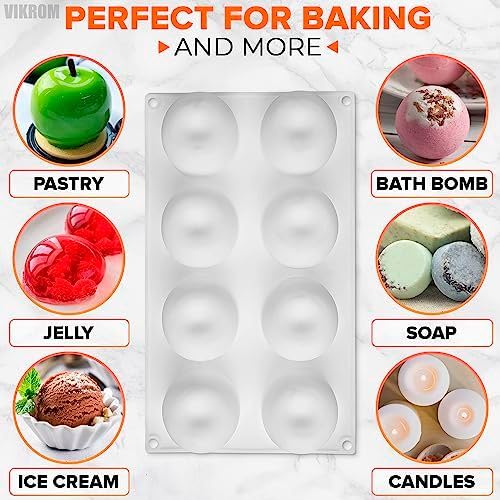 VIKROM 8-cavity apple mold brownie pieces show versatile baking options.