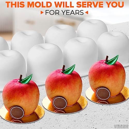 VIKROM 8-cavity apple mold Christmas treats ready for holiday dessert spreads.