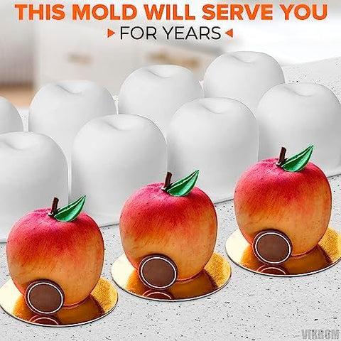 VIKROM 8-cavity apple mold Christmas treats ready for holiday dessert spreads.