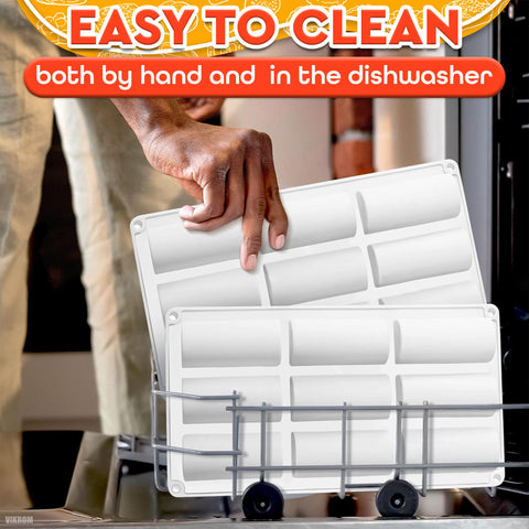 VIKROM dishwasher-safe mold simplifies post-bake cleanup.
