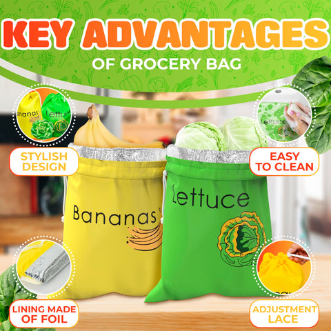VIKROM foil-lining interior adds a protective barrier for produce.