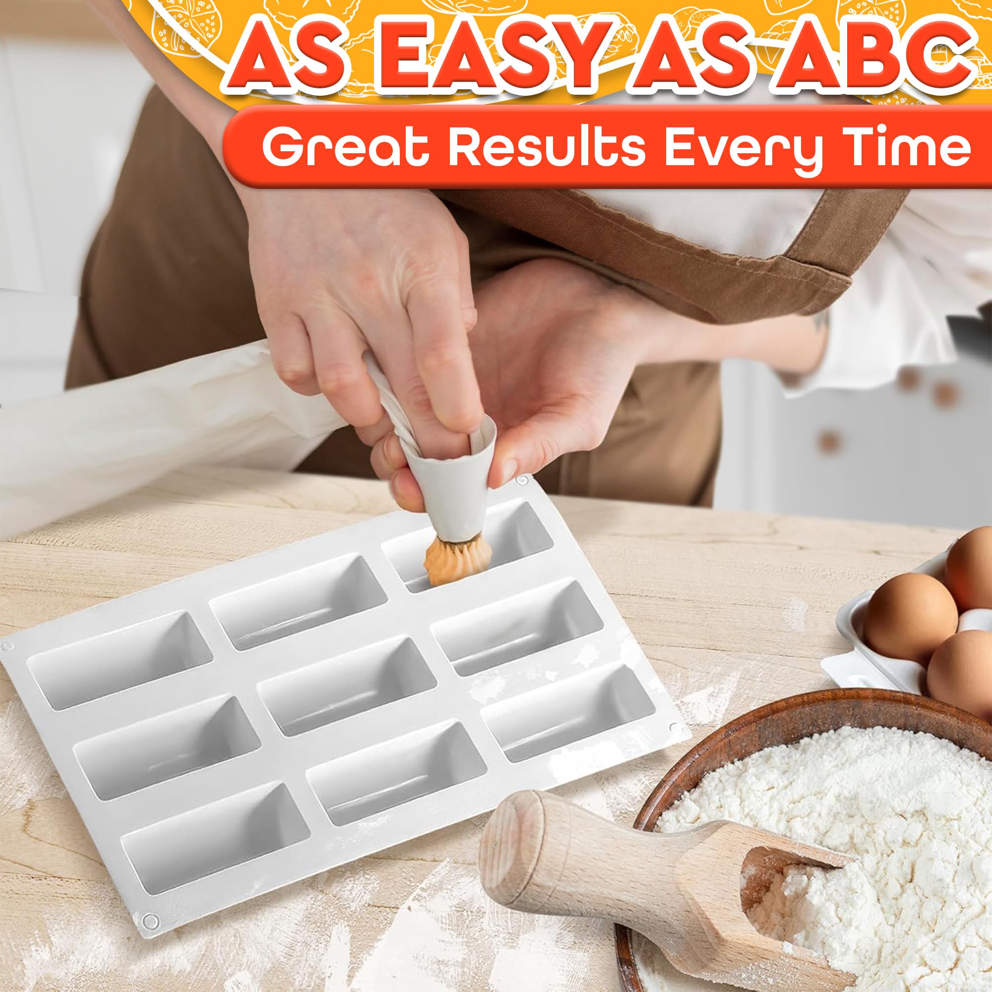 VIKROM non-stick cylinder mold ensures smooth release every time.