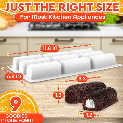 VIKROM silicone twinkie cake mold ideal for bite-sized treats.