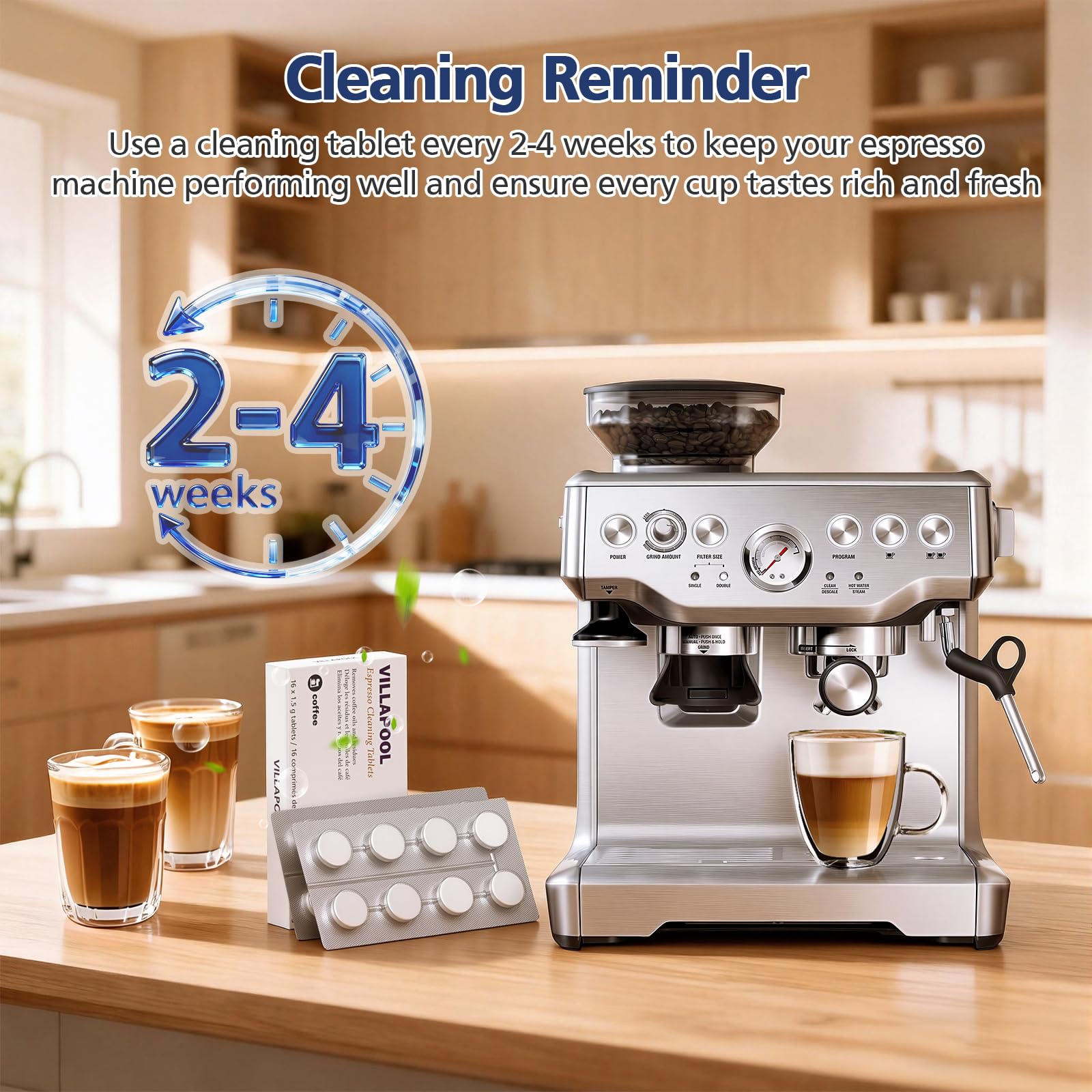 Non-corrosive cleaning formula protects machine parts.