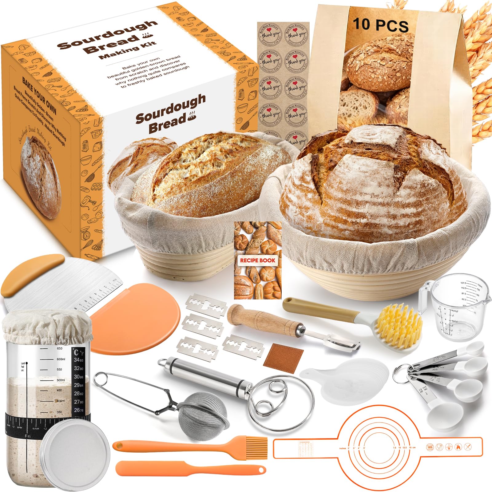 VIMERPA nine-inch round banneton basket for artisan dough shaping