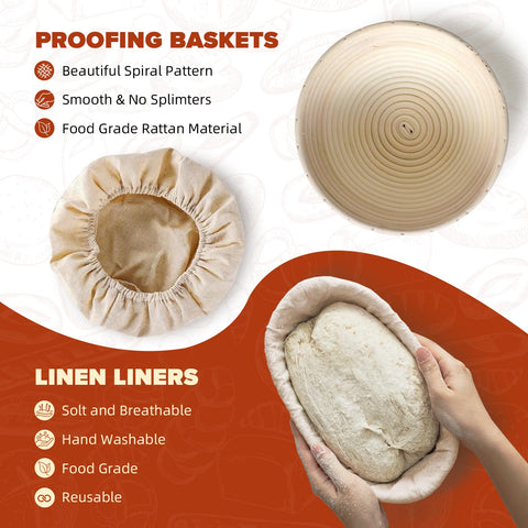 VIMERPA oval banneton 10-inch proofing basket for balanced proofing