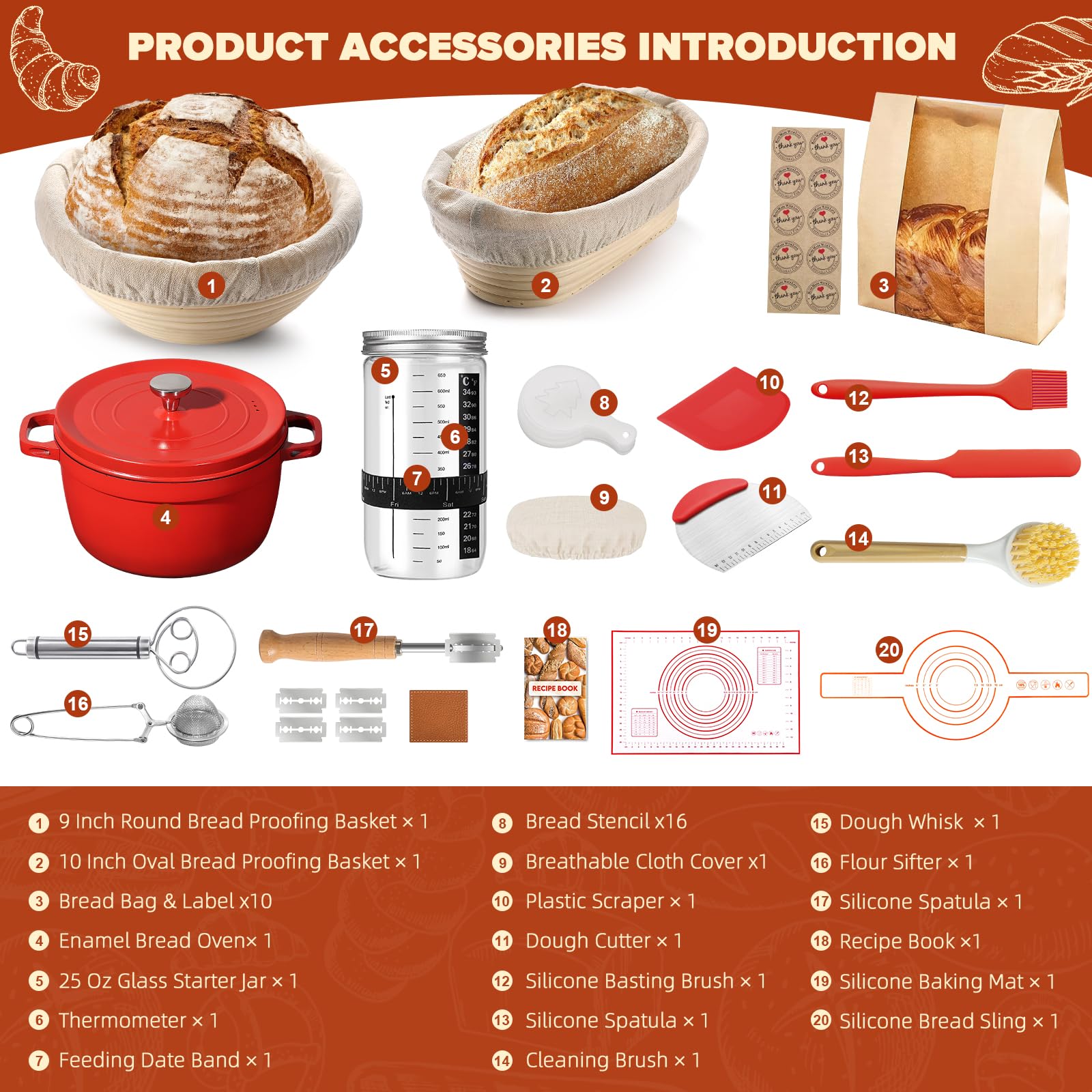 VIMERPA round banneton 9-inch proofing basket for smooth dough shaping