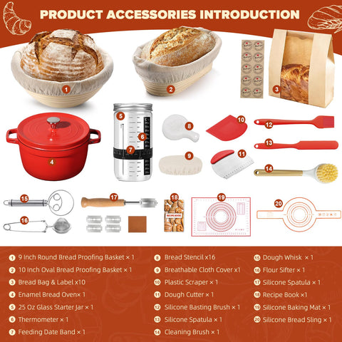 VIMERPA round banneton 9-inch proofing basket for smooth dough shaping