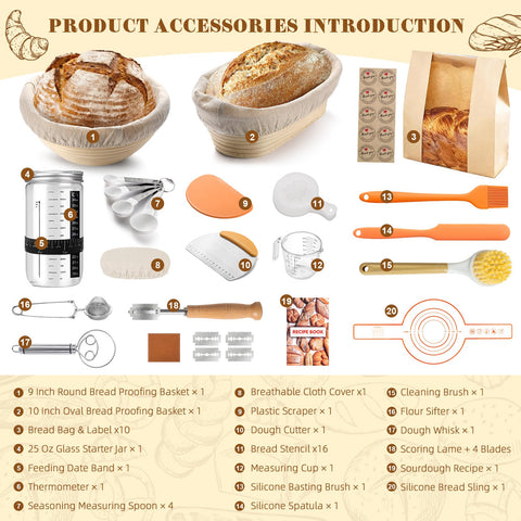 VIMERPA ten-inch oval banneton basket supports even final rise