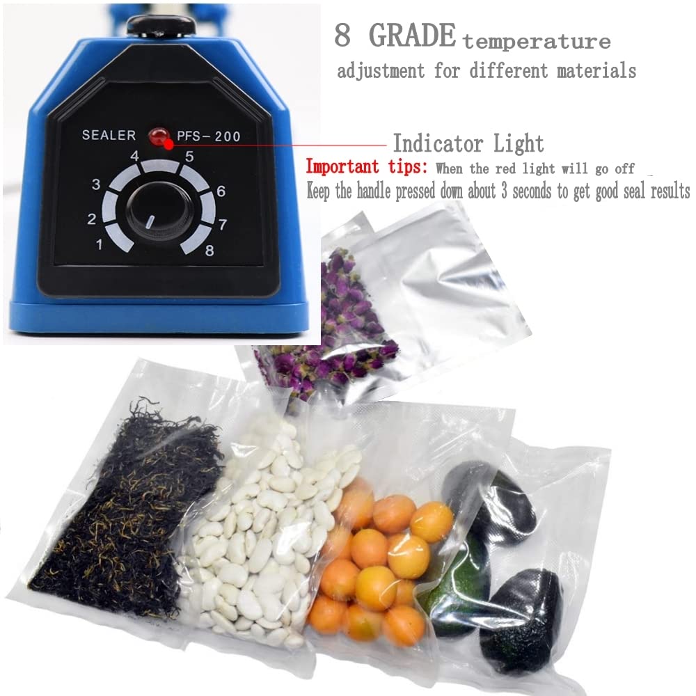 VIMI Impulse heat sealer side view highlighting compact, space-saving design.
