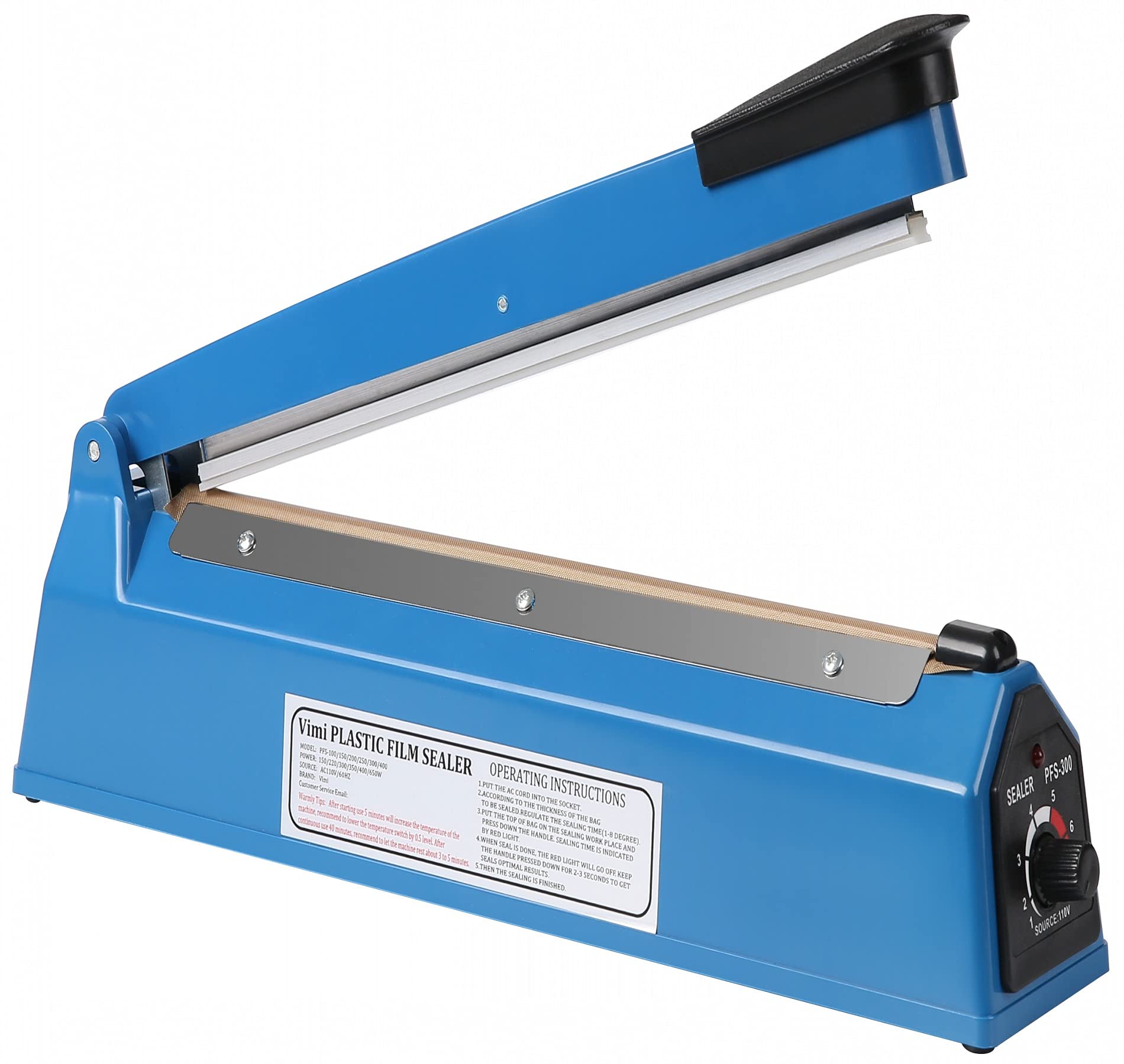 VIMI Impulse Sealer 12-inch package sealing action for fresh bags