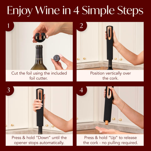 VIN FRESCO foil cutter included for clean, precise foil removal