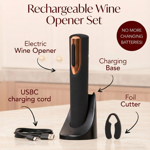 VIN FRESCO charging base keeps the opener ready between pours