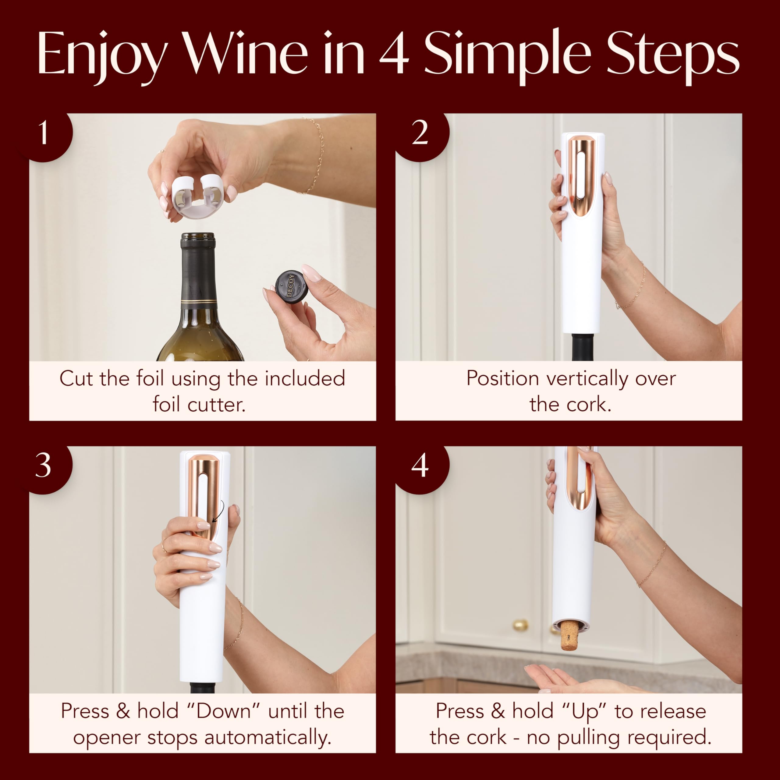 VIN FRESCO opener on a sleek counter ready to use.