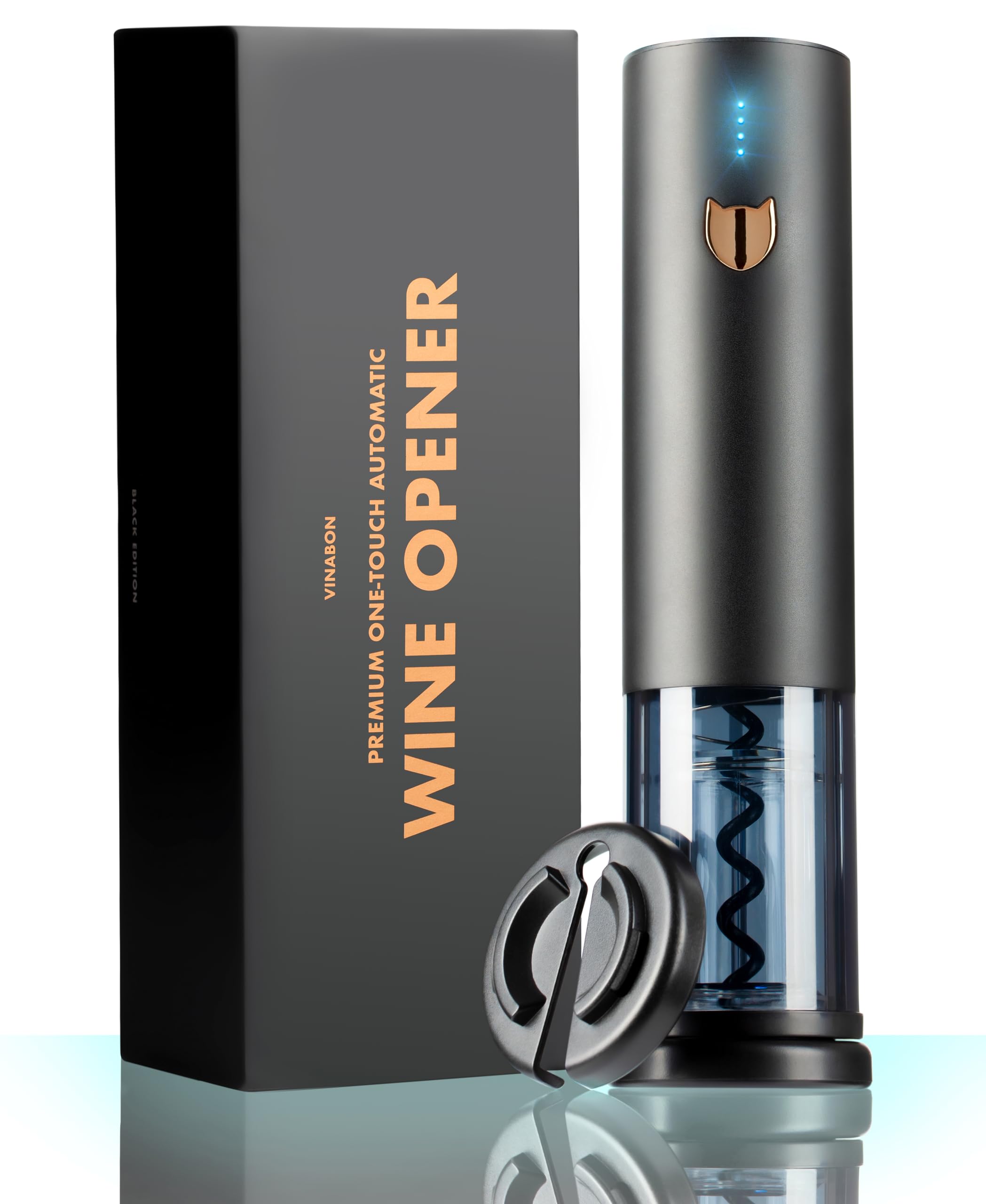 VINABON electric wine opener in hand for effortless cork removal