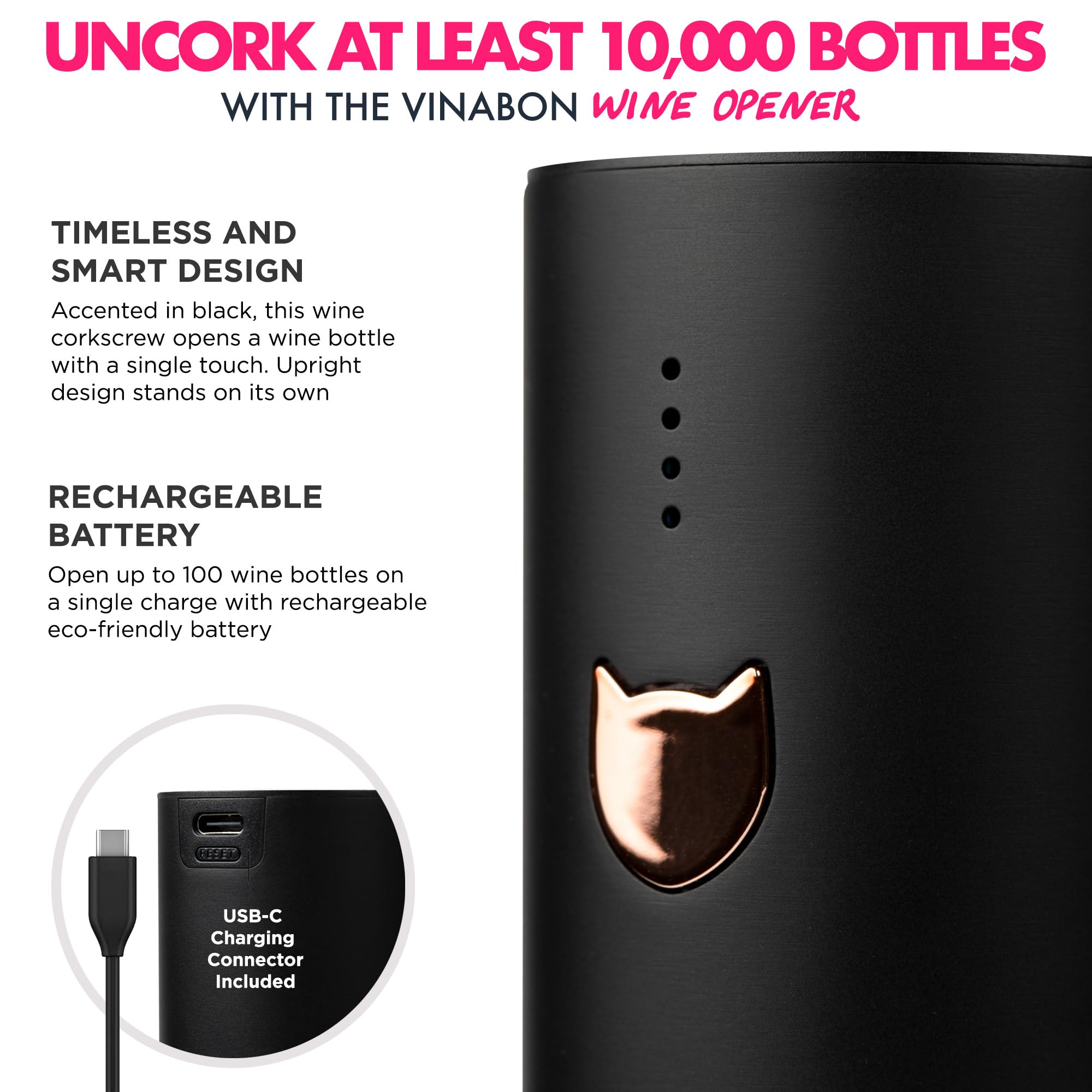 VINABON elegant black edition adds modern style to your bar