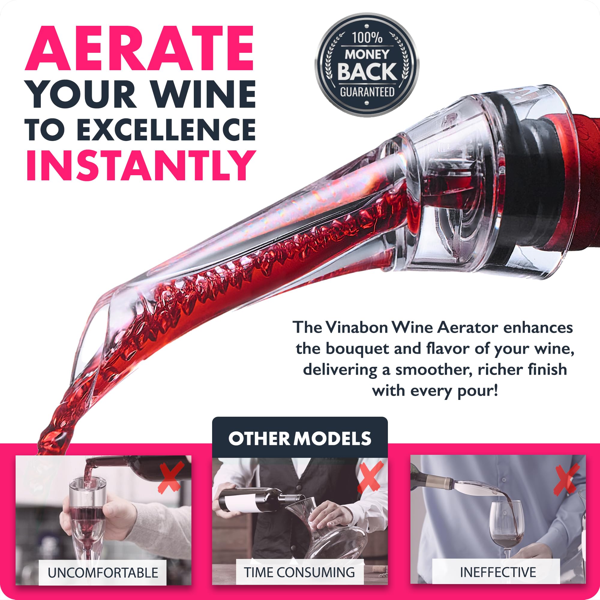 Vinabon no-leak spill-proof design keeps pours clean.