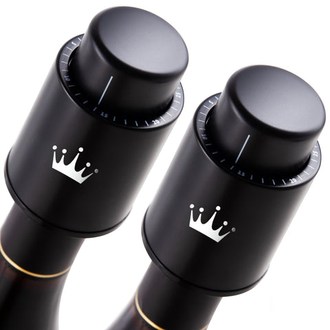 VINABON vacuum wine stopper set in a two-pack preserves freshness longer.