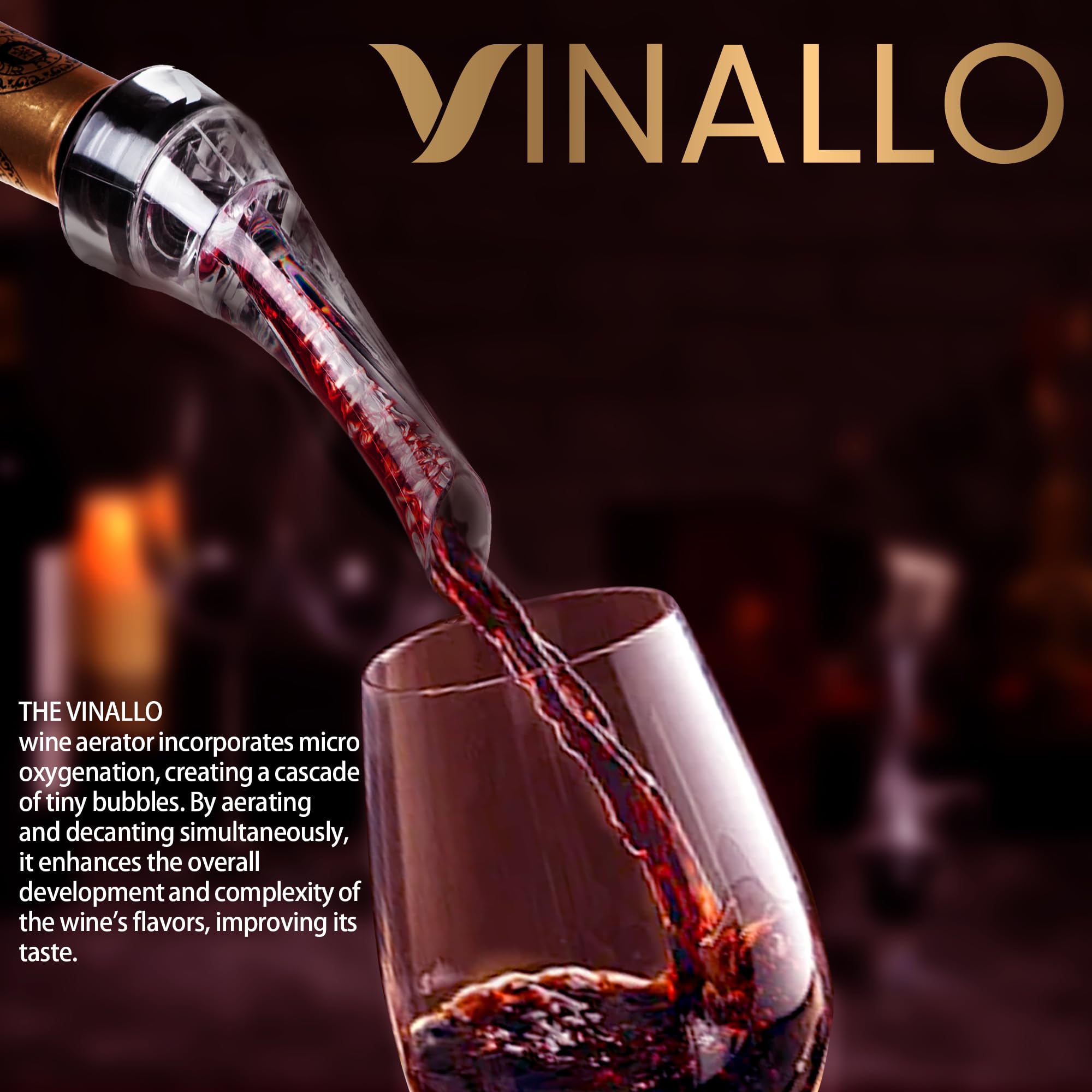 VINALLO durable leak-proof seal prevents drips for clean pours