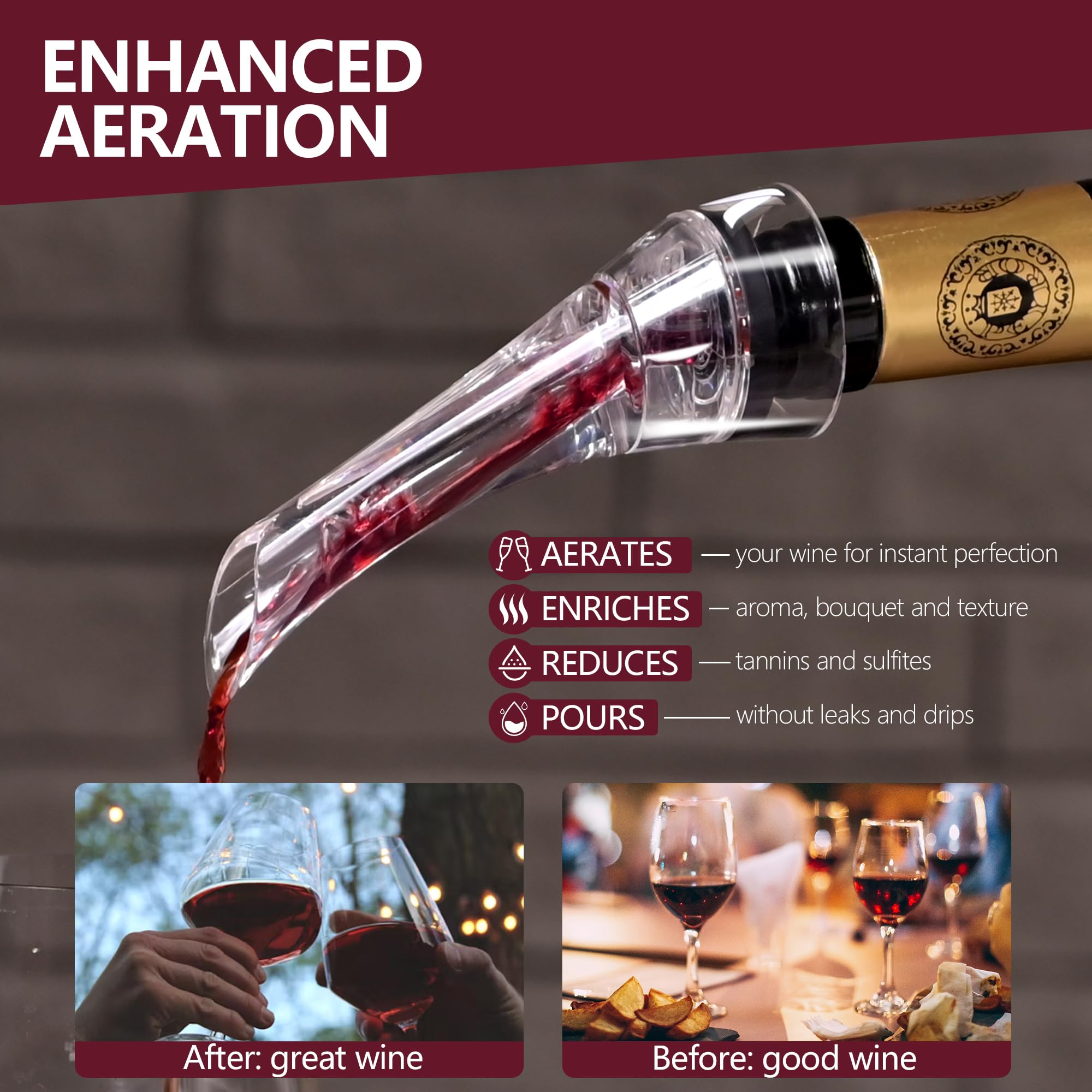 VINALLO silicone wine stopper is reusable and easy to clean after use