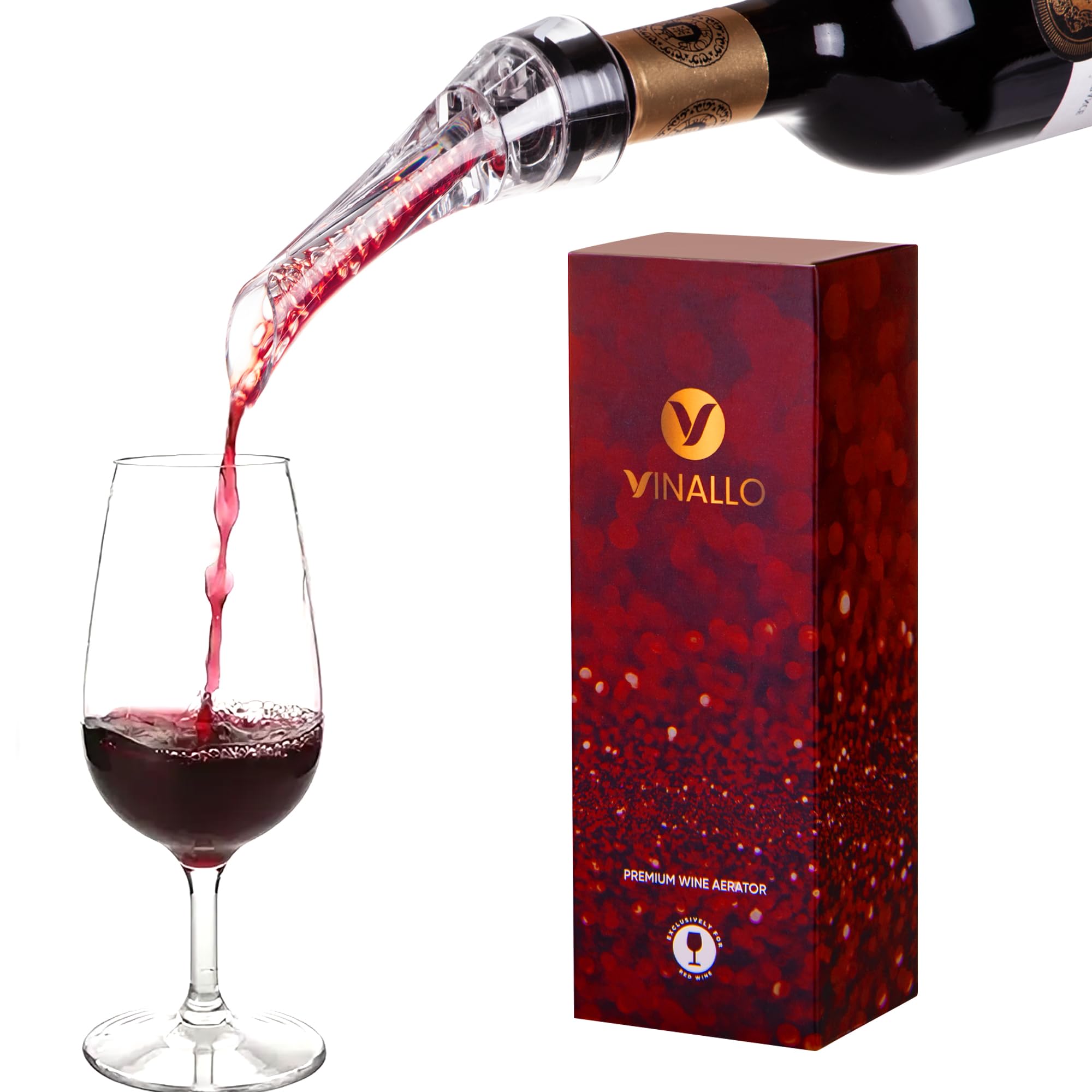 VINALLO wine aerator pourer spout enhances aroma and smoothness during pours