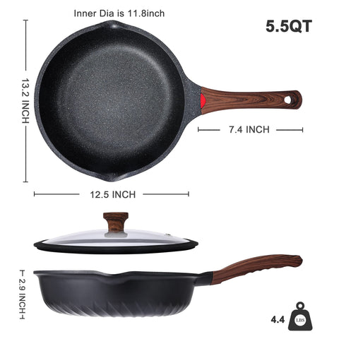 Vinchef induction-compatible bottom enables versatile stove-top use.