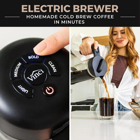 Close-up of VINCI Express Circle Flow technology delivering bold flavor quickly.