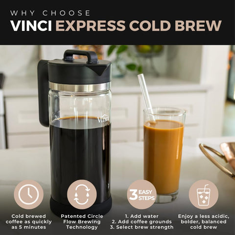VINCI Express control panel displaying brew strengths for versatile flavor options.