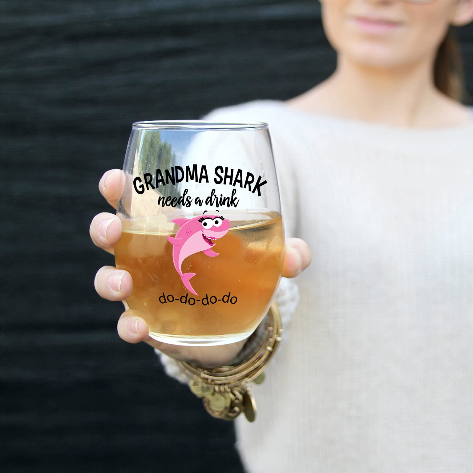 Vine Country funny grandma wine glass decal close-up showing readable design.