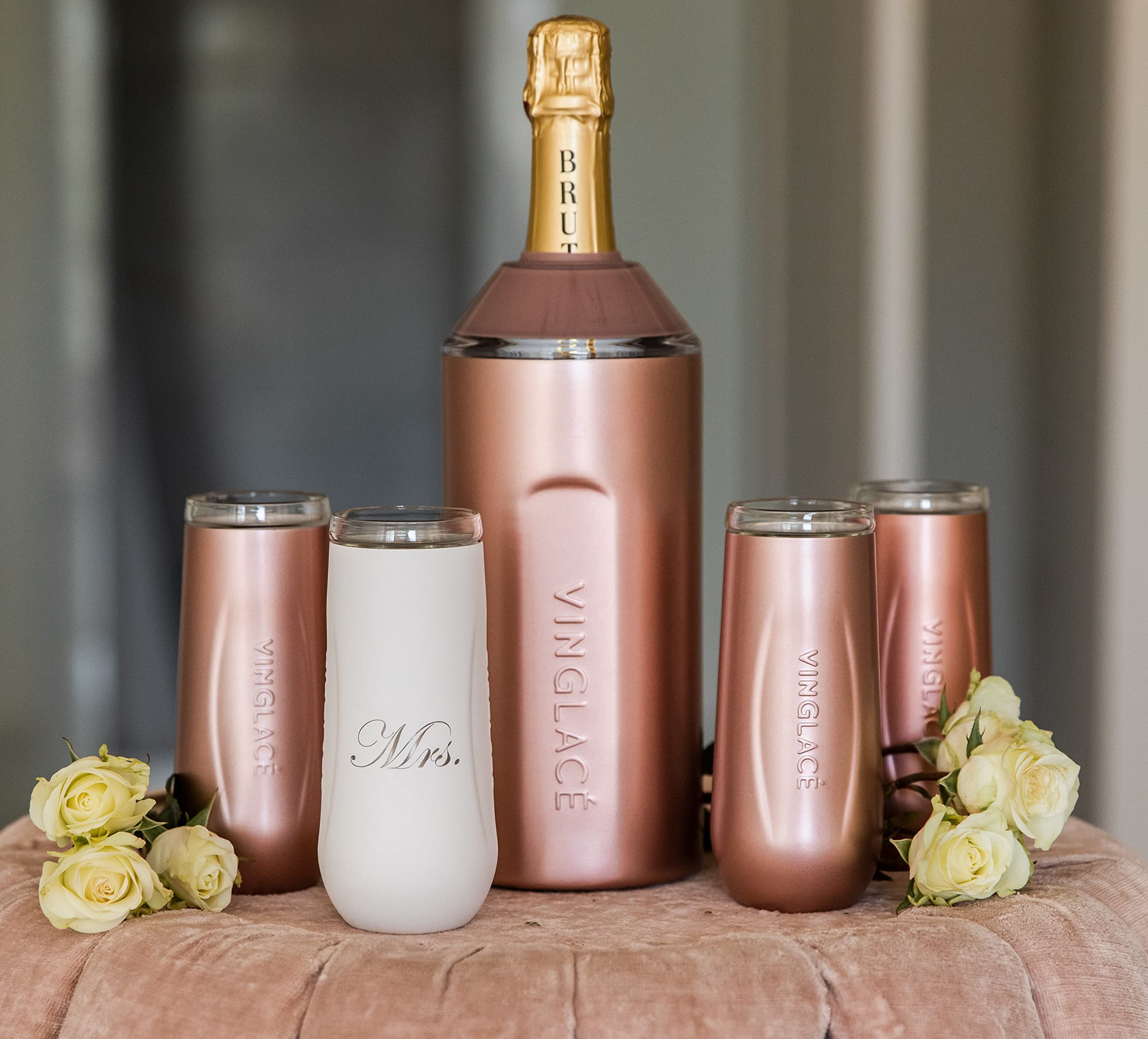 Vinglacé portable rose gold wine chiller for travel and picnics