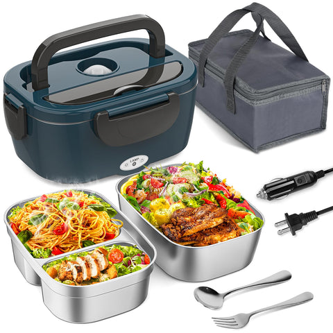 Vingud electric lunch box with 1.5l dual-container setup for easy meal separation