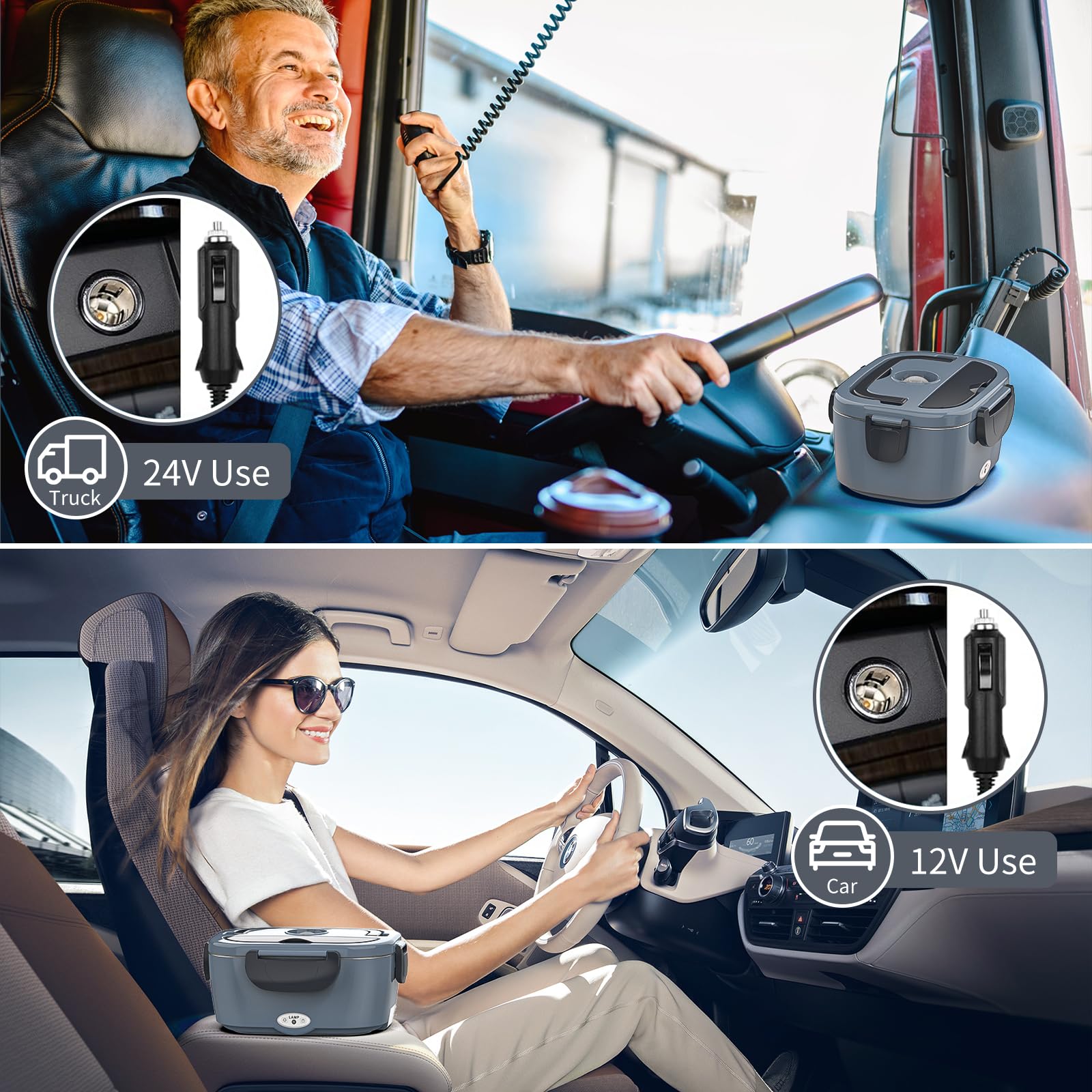 Vingud self-heating lunch box used in car for on-the-go meals