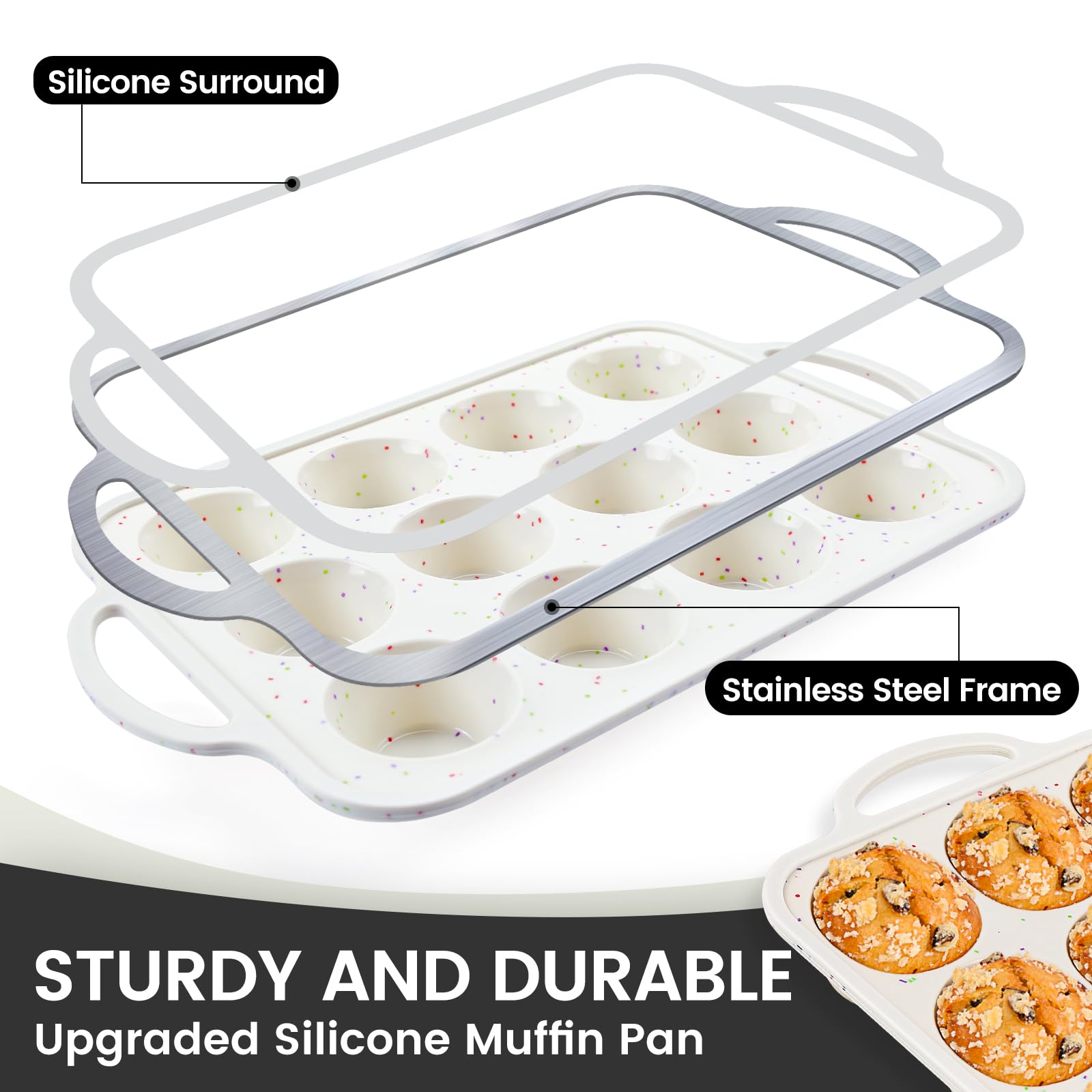 Vinino 12-cup regular size pan ideal for consistent cupcakes