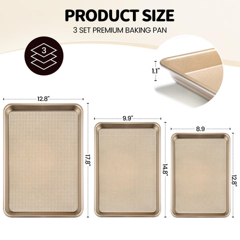 Vinino encapsulated rim prevents deformation for durable, long-lasting pans.