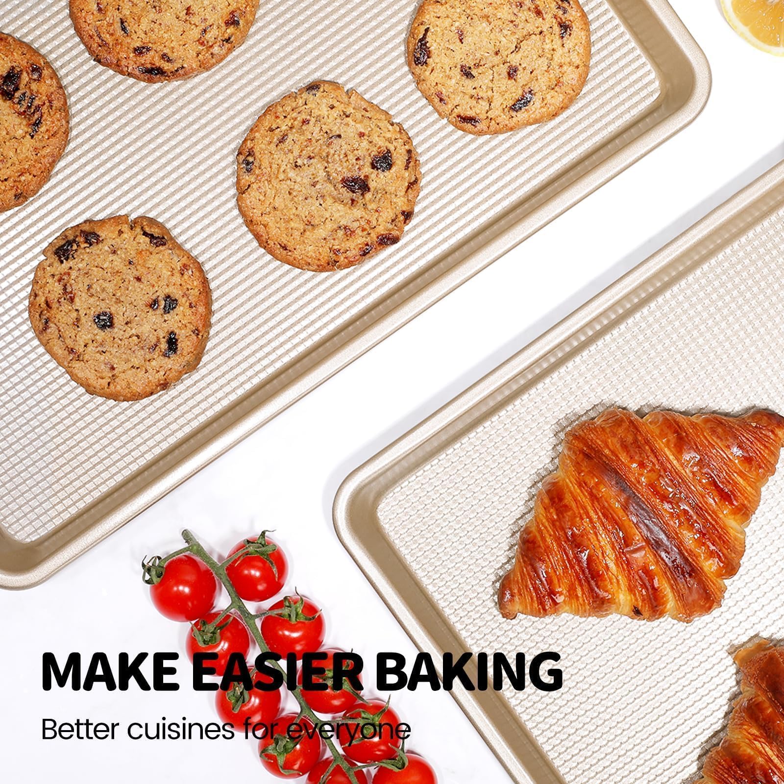 Vinino non-stick coating ensures easy release of cookies and simple cleanup.