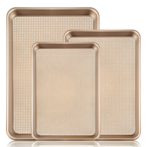 Vinino square texture surface enhances non-stick release and even browning.