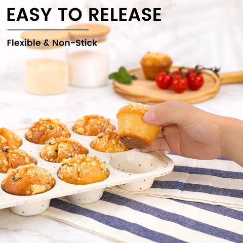 Vinino BPA-free silicone muffin tin safe for oven and freezer