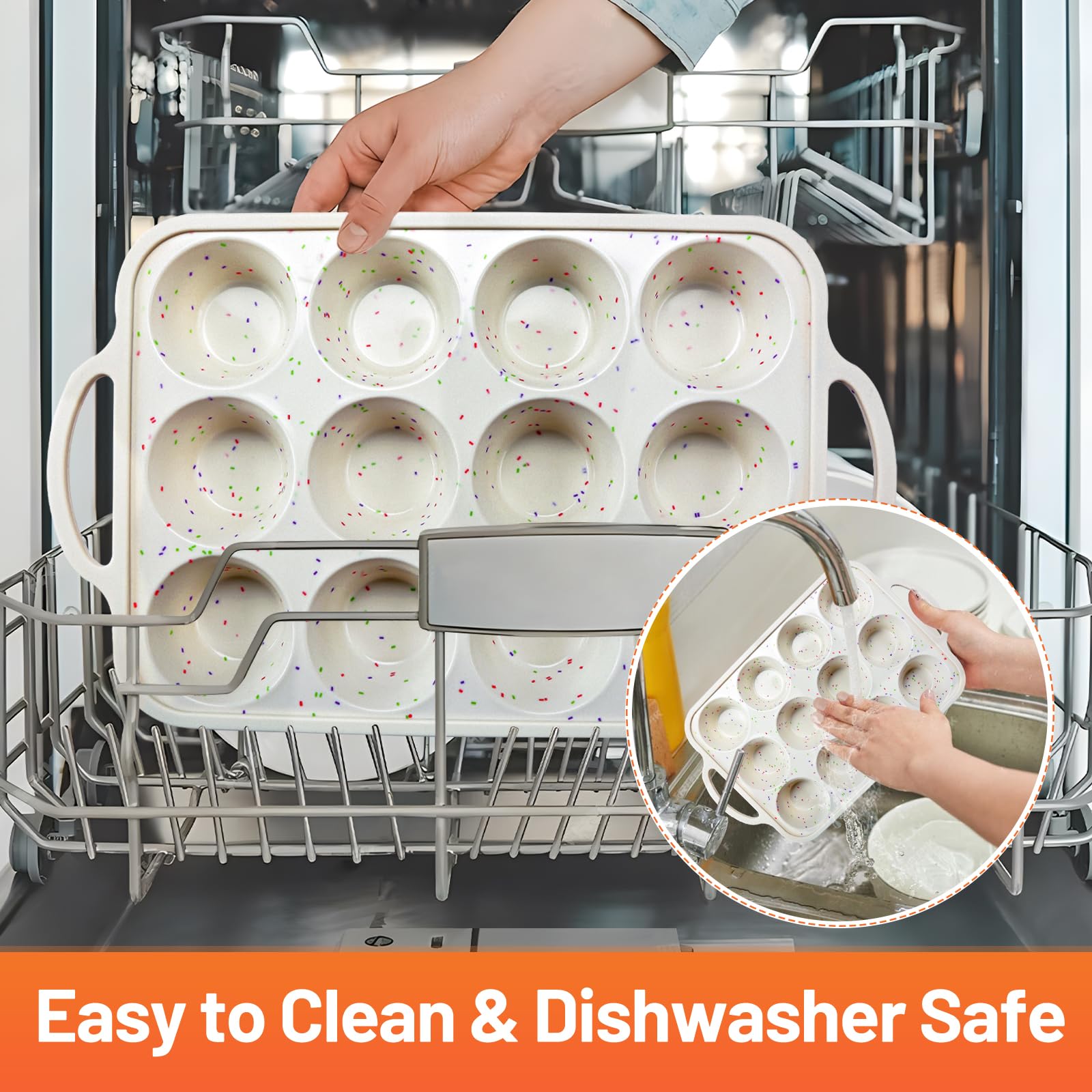 Vinino dishwasher-safe muffin tin easy cleaning and quick drying