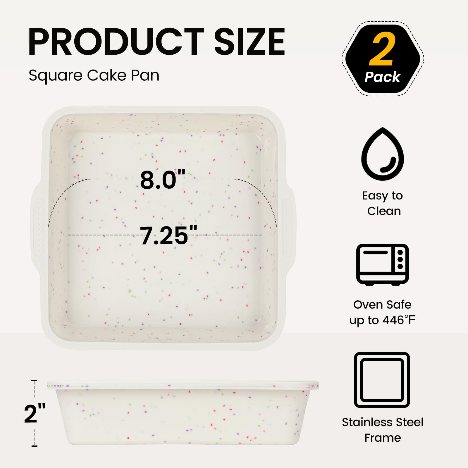 Vinino easy-release design lets you pop out cakes with a light press.