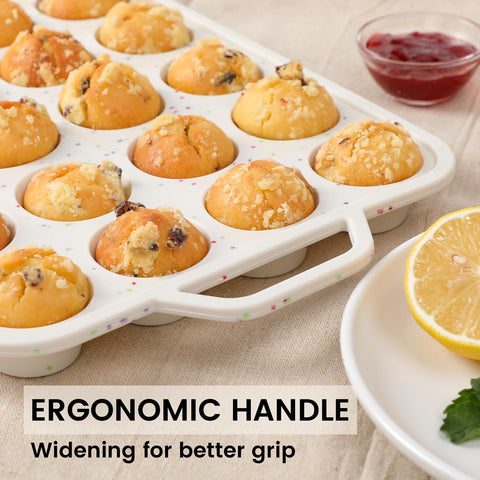 Vinino mini muffin pan stackable design allows space-saving storage