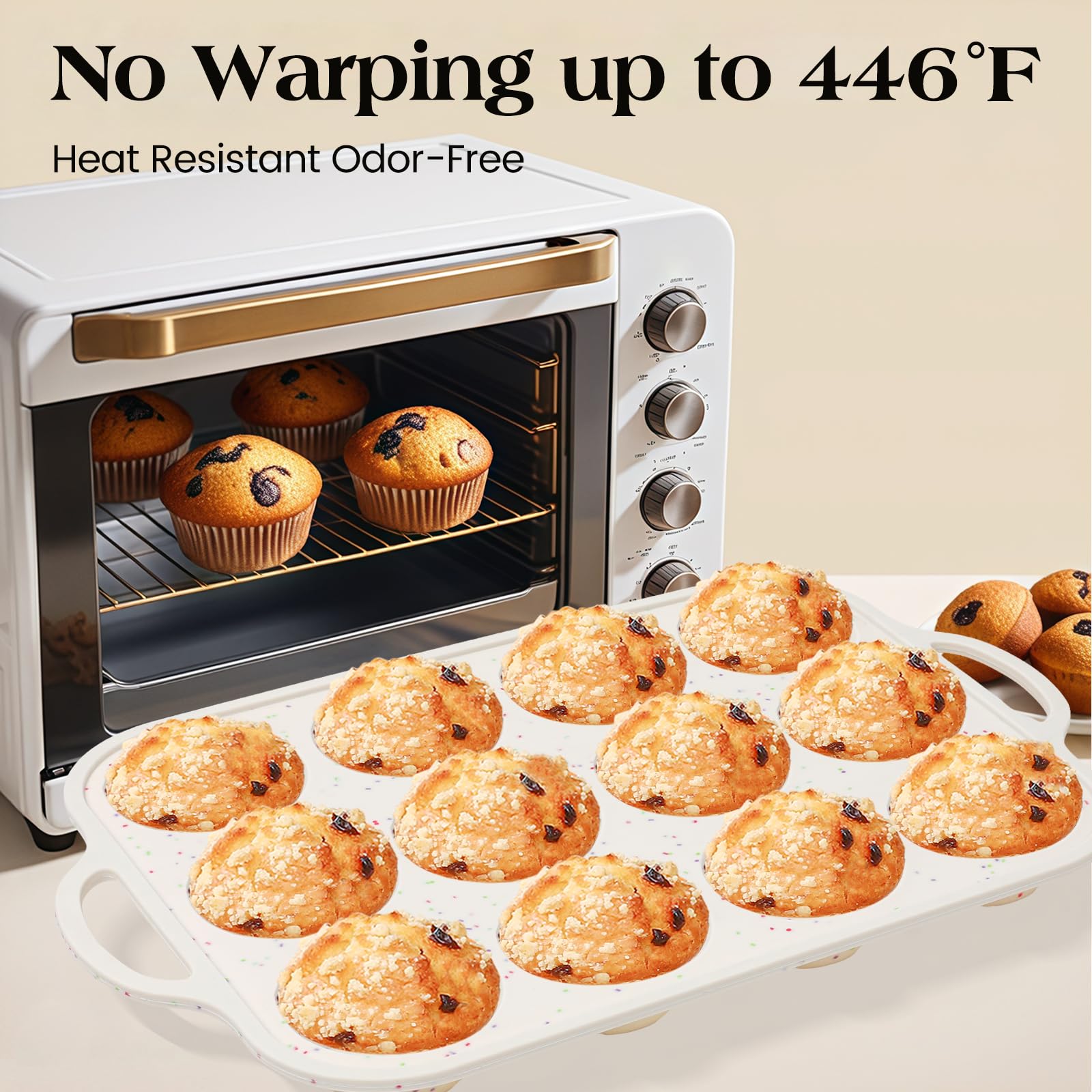 Vinino multiuse silicone muffin pan great for muffins, cupcakes, or mini treats.