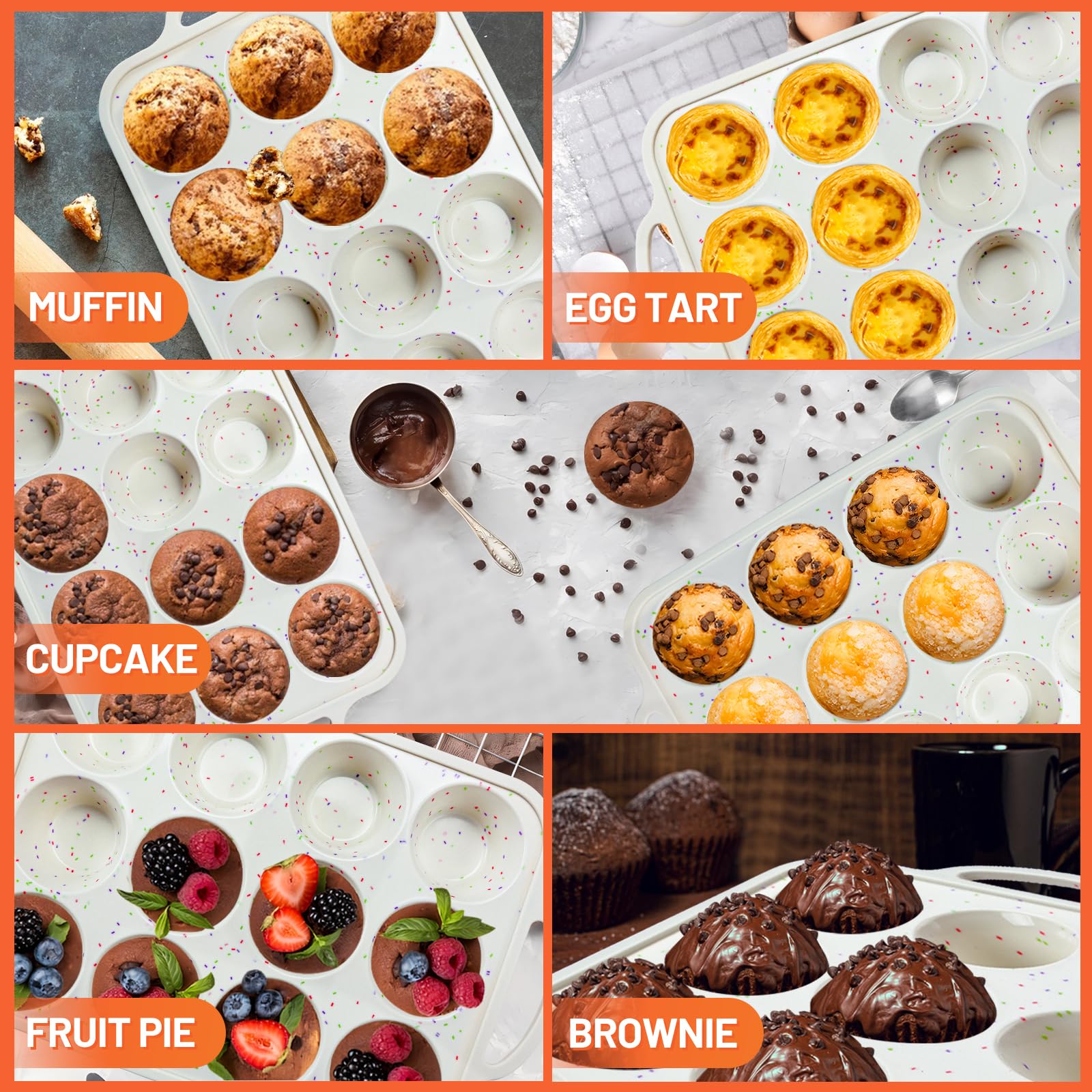 Vinino multifunction cupcake pan suitable for muffins cheesecake and more