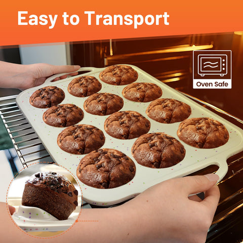 Vinino non-stick silicone muffin pan for easy muffin release