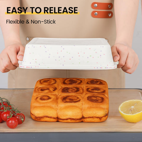 Vinino 8-inch pan is oven, microwave, freezer, and dishwasher safe for versatile use.
