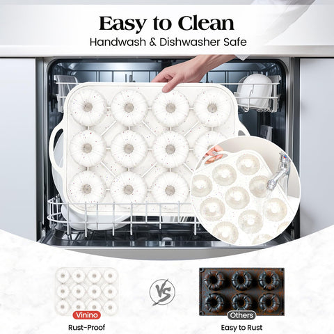 Vinino versatile molds suit mini cheesecakes, egg bites, jellies, and more.